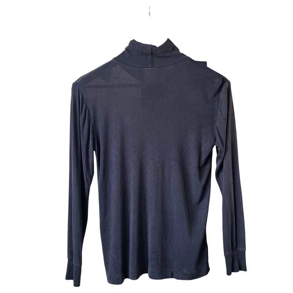 Lands' End Silk Interlock Turtleneck Long Sleeve Top 100% Silk, Women's Medium - Picture 2 of 8